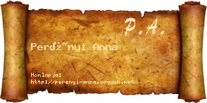 Perényi Anna névjegykártya