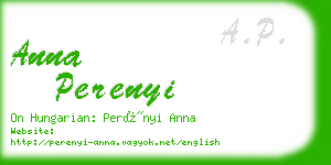 anna perenyi business card